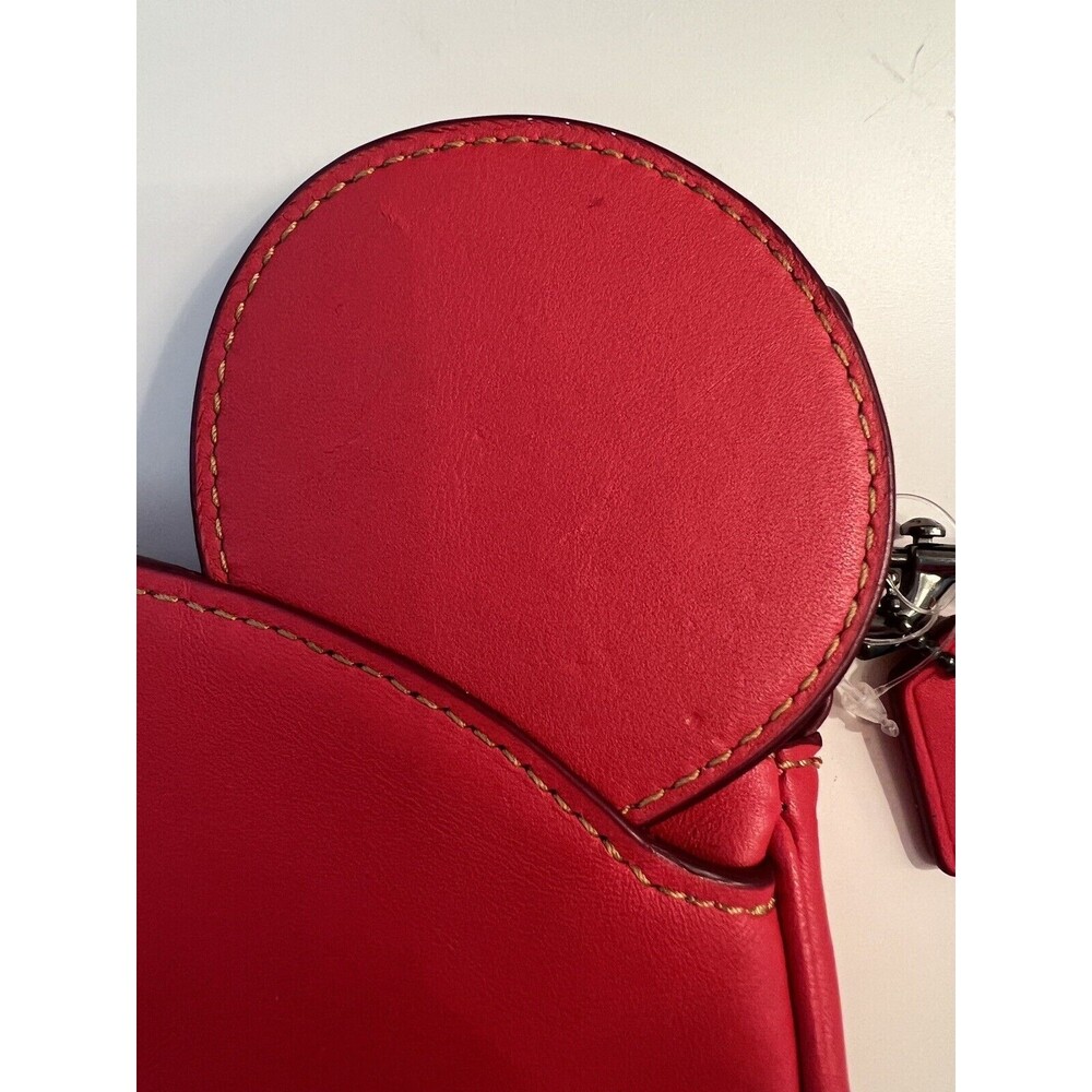 Coach X Disney F59529 Minnie Mouse Wristlet Red Coach Leather Zip Close Strap - Picture 4 of 15